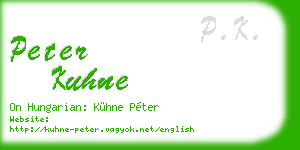 peter kuhne business card